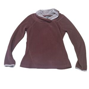 Prana Fleece Pullover Womens Size S Maroon High Neck Activewear Outdoor Gear